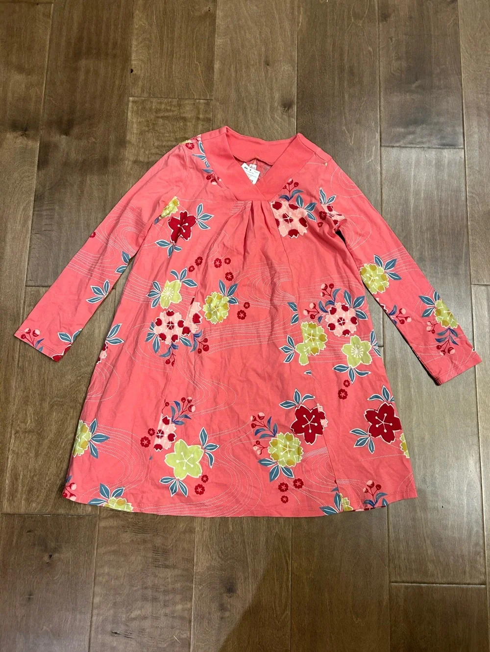 Tea collection riko cherry blossom long sleeve trapeze dress 10